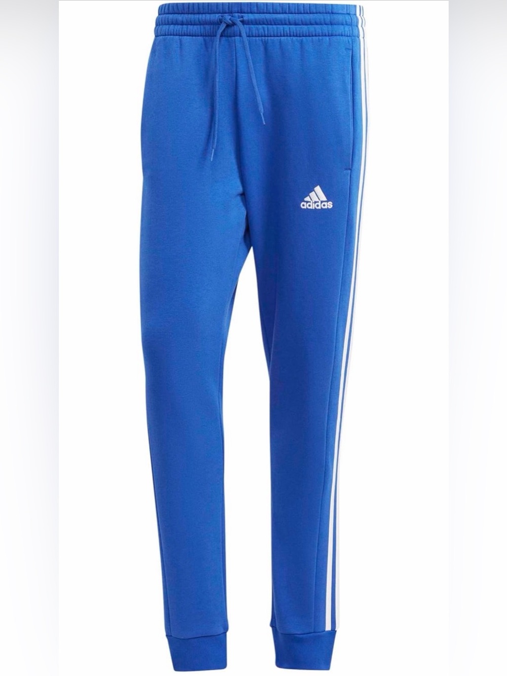 adidas Men’s  Royal Blue Joggers with White Side Stripes Pockets XLT3